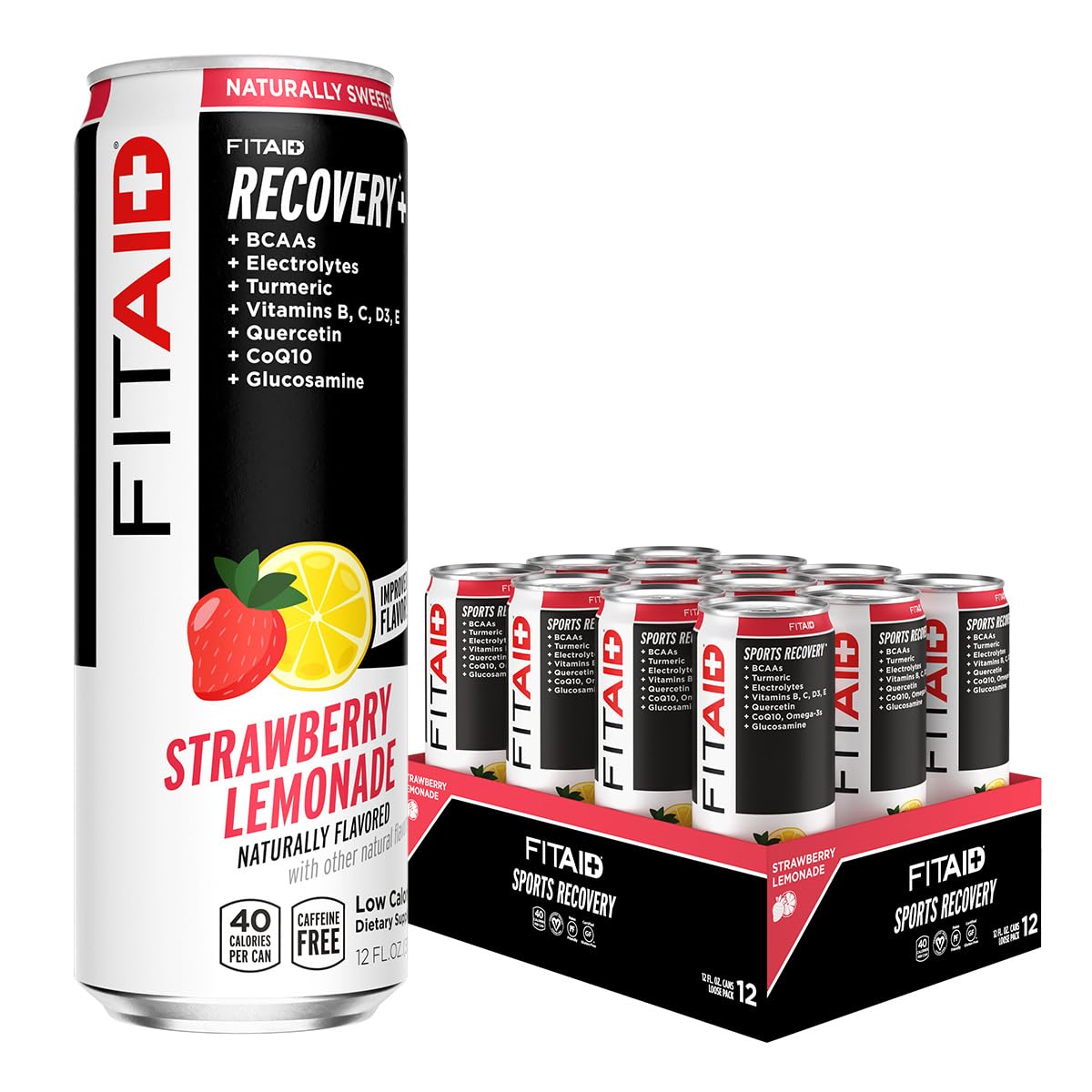 LifeAID FITAID Strawberry Lemonade can for post-workout recovery