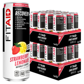 LIFEAID FITAID Strawberry Lemonade can, refreshing post-workout hydration.