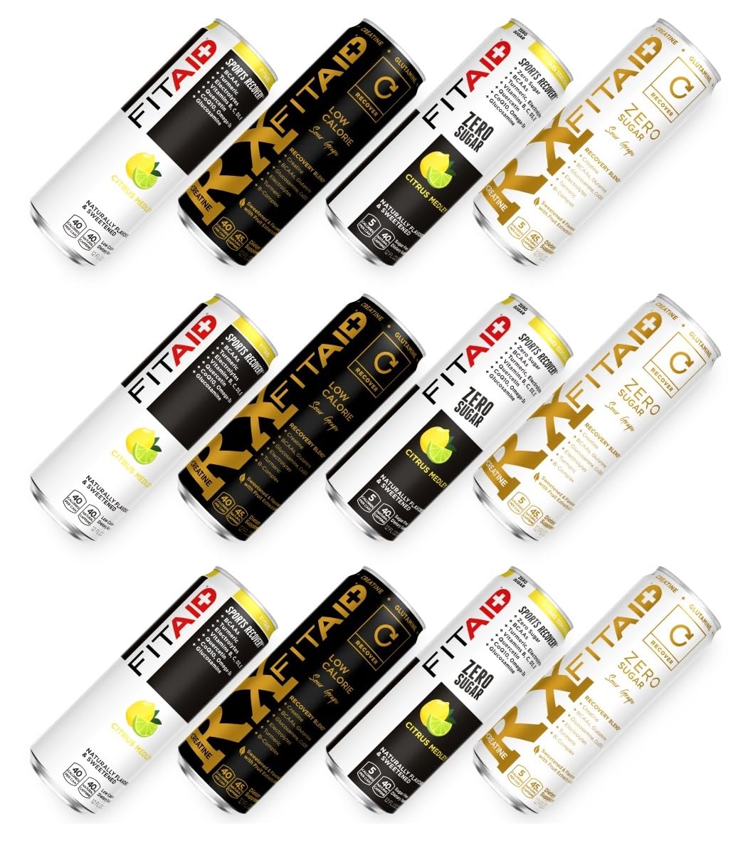LifeAID FITAID variety-pack bottles for post-workout recovery with clean ingredients.