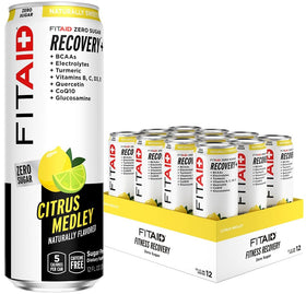 LIFEAID FITAID ZERO citrus can on ice for post-workout refreshment.