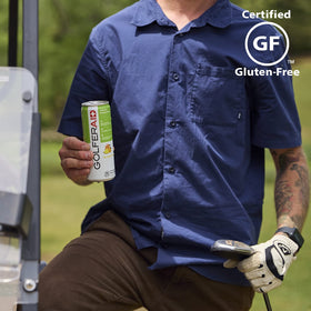 LIFEAID GOLFERAID 12-pack display emphasizing convenient clean hydration.