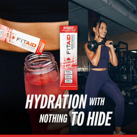 LIFEAID FITAID Hydrate pour action with watermelon flavor.