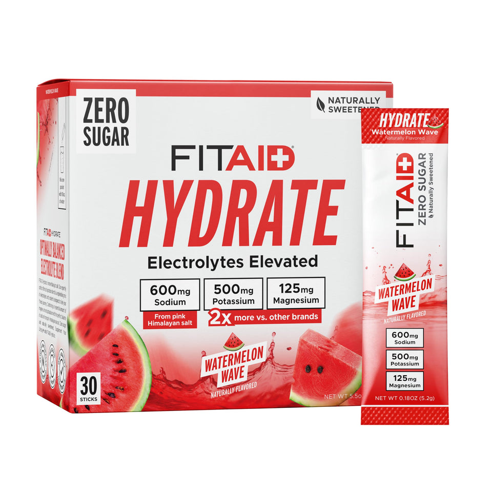 LIFEAID FITAID Hydrate Watermelon Wave stick for on-the-go hydration with zero sugar.