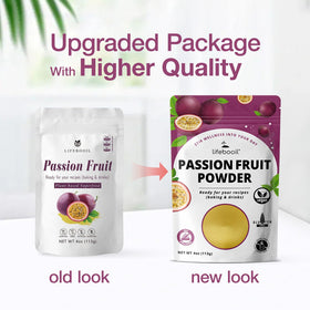 Lifebooil Passion Fruit Powder pour demonstrates easy dispersion into beverages
