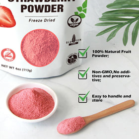 Lifebooil powder label highlights vegan Non-GMO gluten-free ingredients.