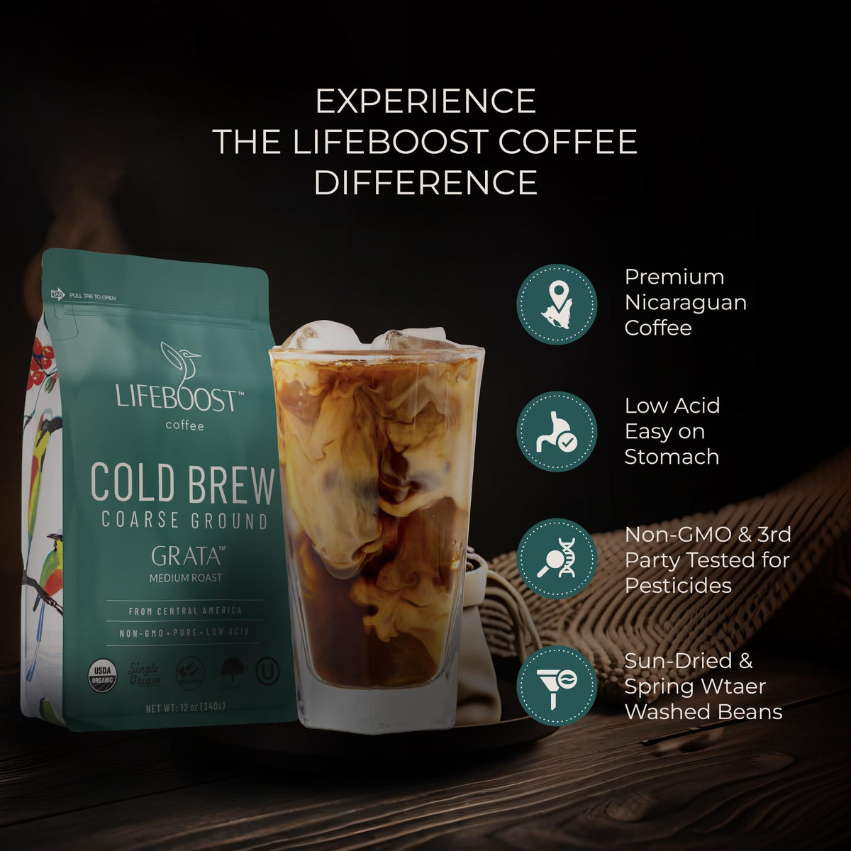 Lifeboost arabica single-origin from a high-elevation farm