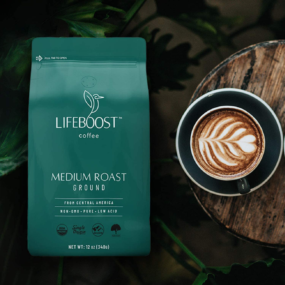 LifeBoost Lifeboost label close-up highlights USDA Organic certification and clean sourcing.