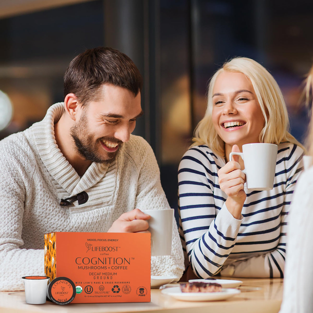Lifeboost Cognition immune-support mushroom pod delivering antioxidants.