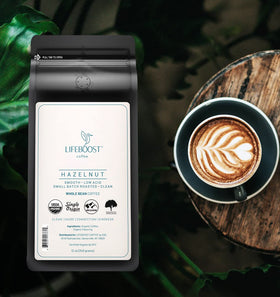 Lifeboost Hazelnut aroma-steam captures rich aroma and warm, inviting steam.