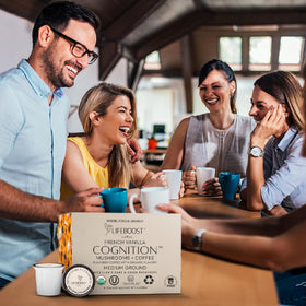 Lifeboost low-acid coffee pod designed for gentle digestion.