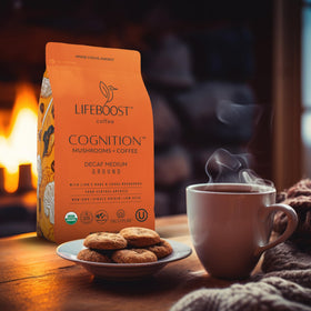 Lifeboost low-acid coffee finish providing a smooth-tasting experience.