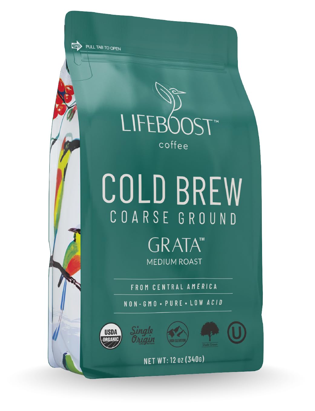 Lifeboost low acid cold brew coarse-ground beans for smooth sipping