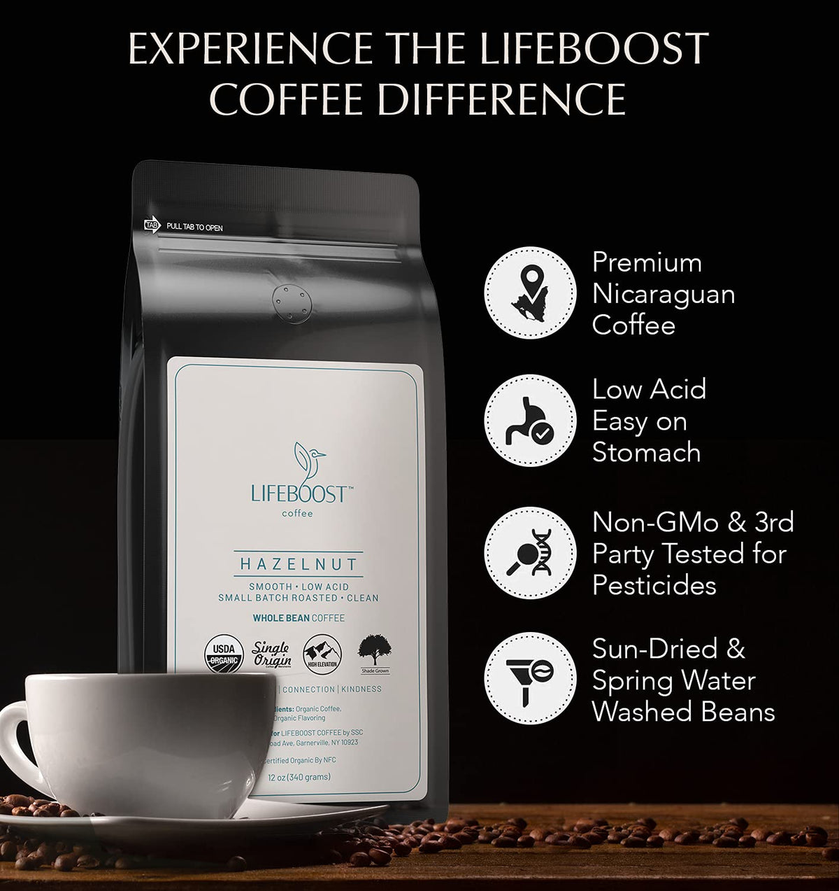 Lifeboost Mold-Free Mycotoxin-Tested label indicates quality checks for confident brewing.