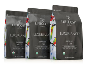 Lifeboost Organic Espresso Whole Bean Pack with a clean, low-acid flavor