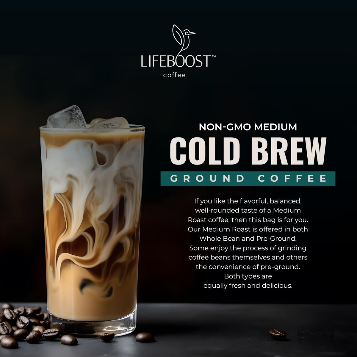Lifeboost sustainable farming practices highlighted on origin label