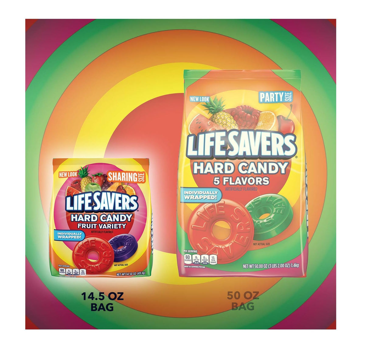 Life Savers brand packaging emphasizes freshness and quality in every bag.