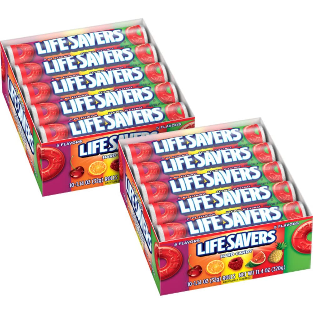 Life Savers bulk pack with 5 flavors and rolls ready for sharing.