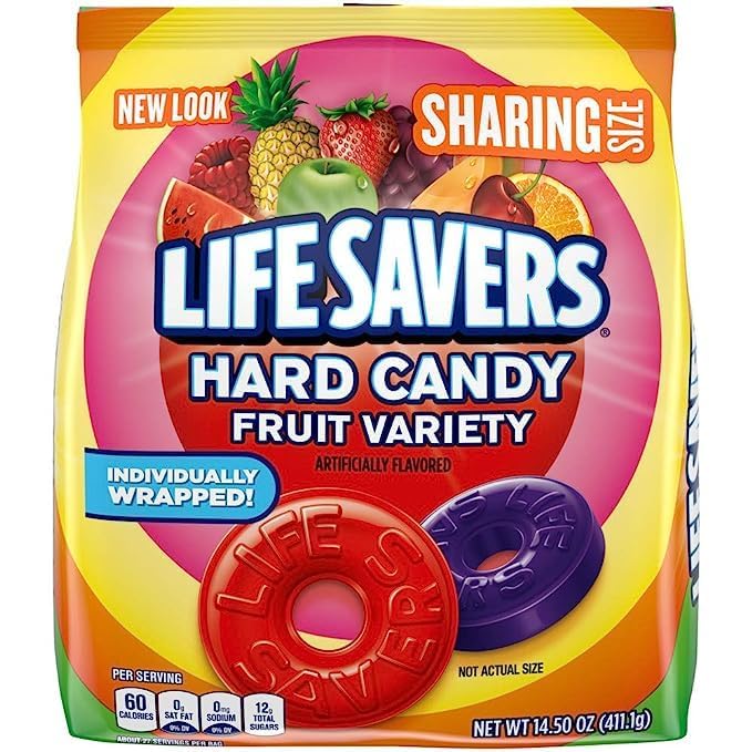Life Savers fruit flavors assortment including cherry and pineapple for tasty snacking.
