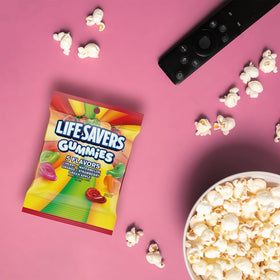 LIFE SAVERS Gummies movie-night display elevates concession-style snacking.