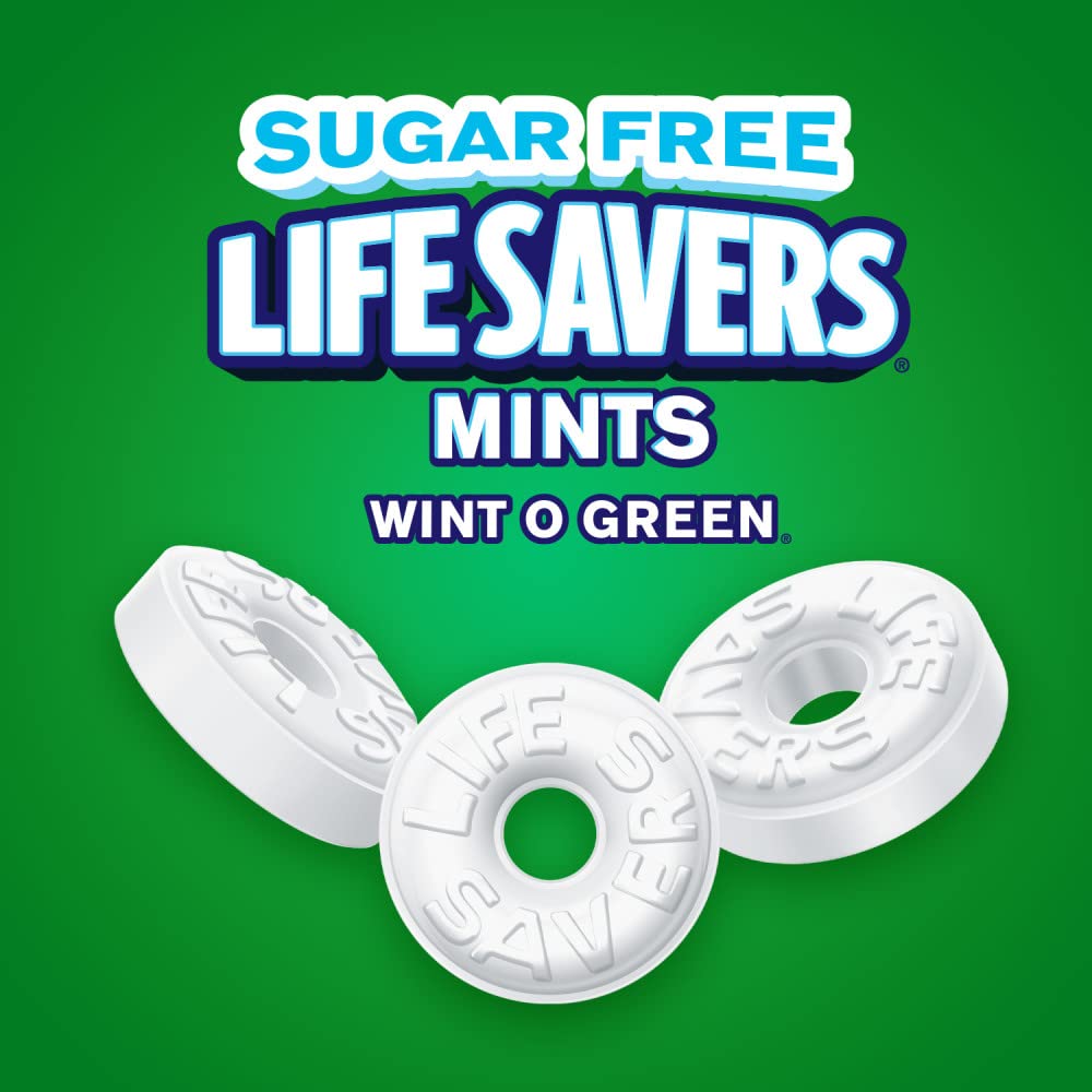Life Savers Wint-O-Green mints open bag ready for quick breath refresh during work.