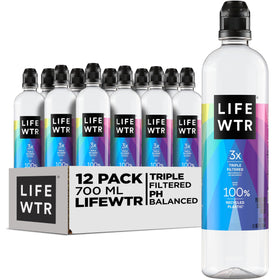 LIFEWTR premium purified water bottle with rotating label art for daily inspiration