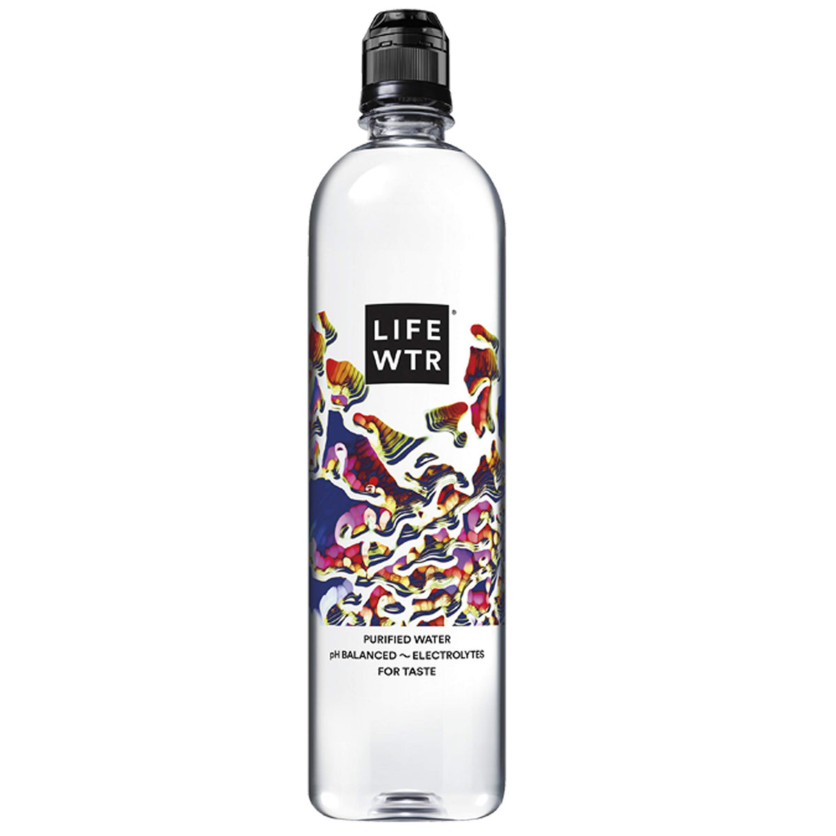 LIFEWTR purified water via reverse osmosis with balanced minerals for clean taste