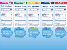 Like Air Puffcorn 5 flavor pack back view with nutrition info