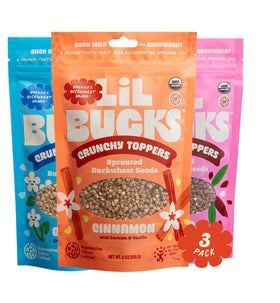 Lil Bucks cacao-pack sprouted buckwheat seeds for gluten-free energy