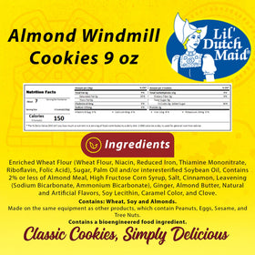 Lil Dutch Maid Almond Windmill Gingerbread Cookies on a cookie tray for entertaining.