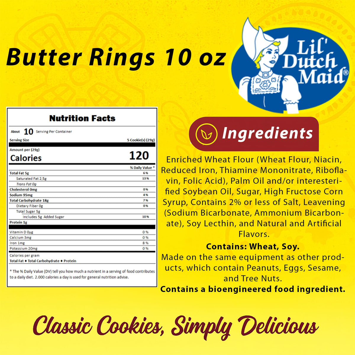 Lil Dutch Maid Butter Ring Cookies packaged in 3 packs for gifting or gatherings.