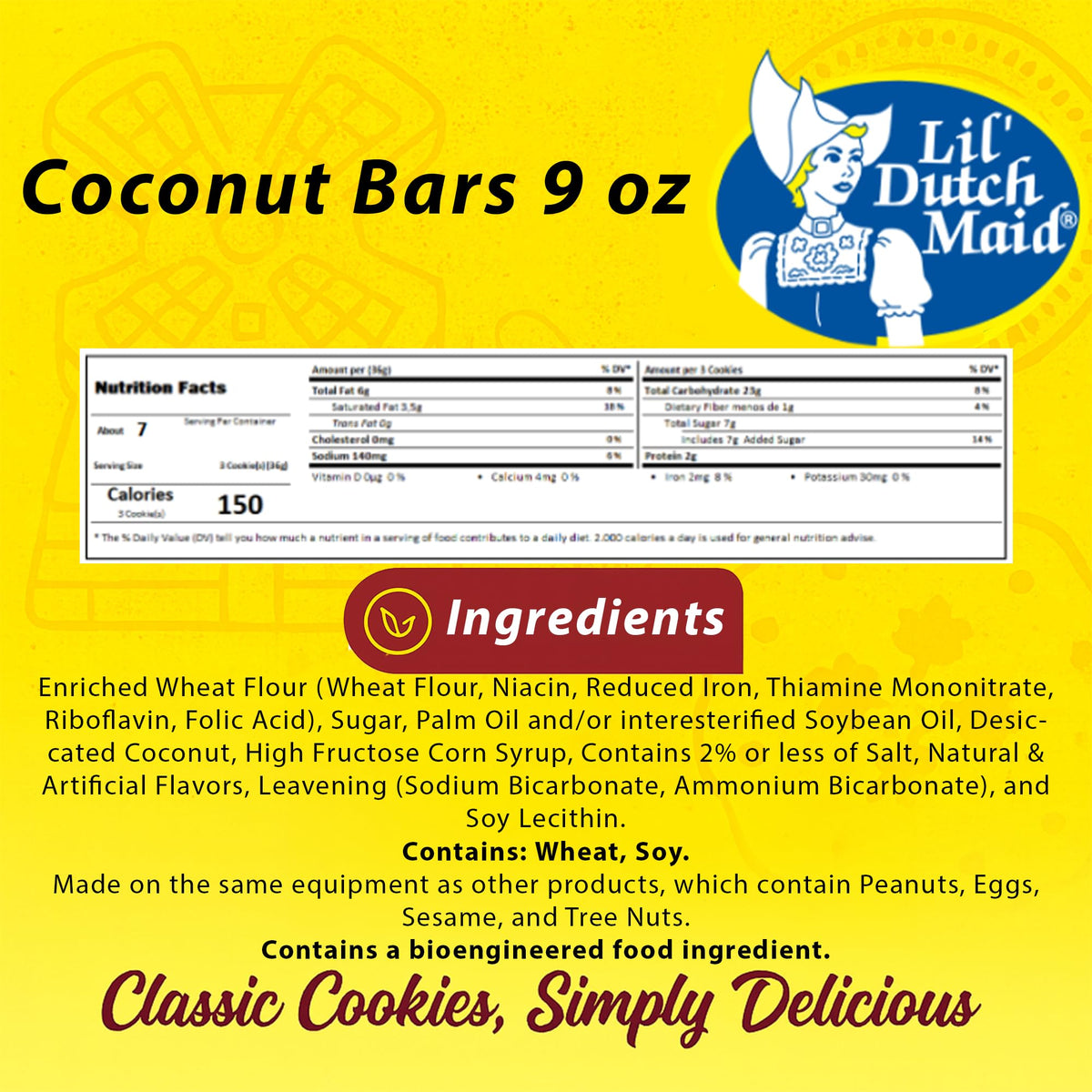 Lil Dutch Maid Coconut Bar Cookies pantry-friendly three-pack in a kitchen setting