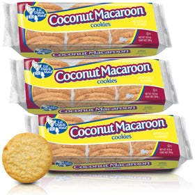 Lil Dutch Maid Coconut Macaroon Cookies three-pack front view, ideal for sharing