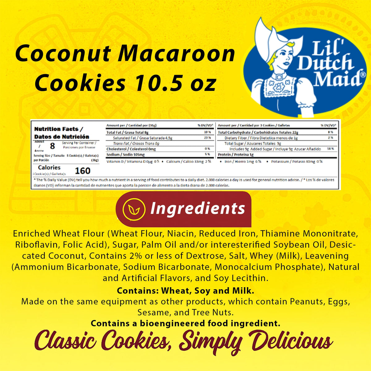 Lil Dutch Maid Coconut Macaroon Cookies served with ice cream as dessert