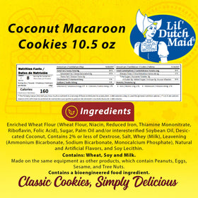 Lil Dutch Maid Coconut Macaroon Cookies served with ice cream as dessert