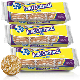 Lil Dutch Maid Iced Oatmeal Cookies pack on pantry shelf, perfect for sharing.