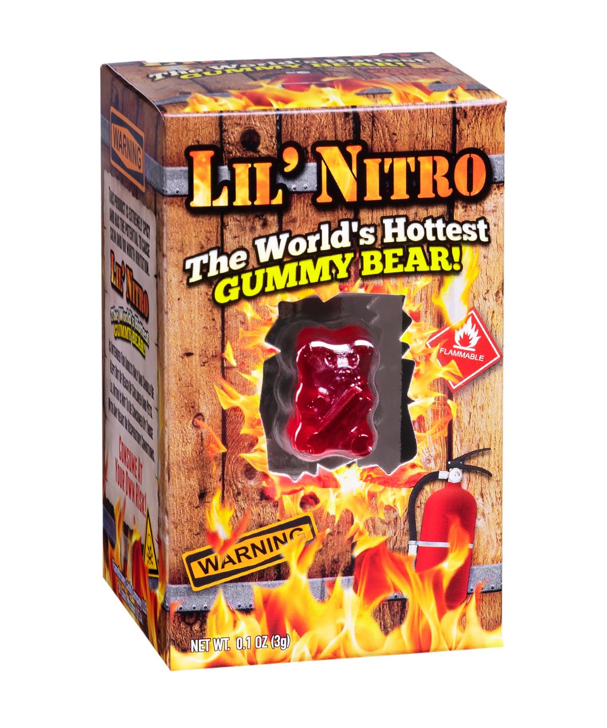 Lil' Nitro hottest-gummy-bear-pack image highlighting a bold spicy snack for dare seekers.
