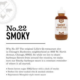 Lillie's Q Smoky BBQ Sauce drizzled over potato salad for extra flavor.