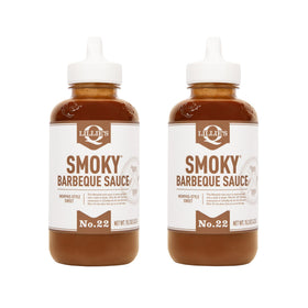Lillie's Q Smoky BBQ Sauce pour bottle adds rich glaze to ribs and burgers.