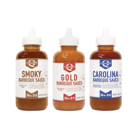 Lillie's Q Smoky sauce bottle—sweet, smoky glaze for burgers and nachos.