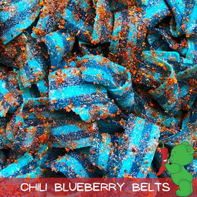Close-up of chamoy-coated Lilys Chilies candies with spices