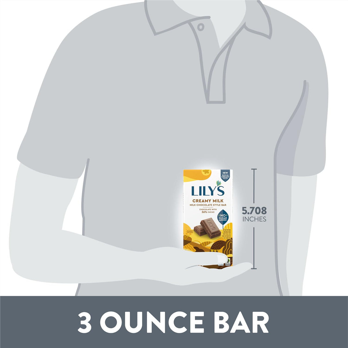 Lilys Milk Chocolate Style bar in hand velvety smooth treat for breaks