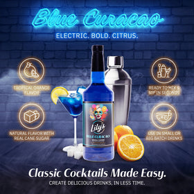 Blue Curacao pour highlighting bright color for eye-catching drinks