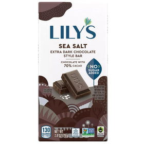 Packaging shot of Lily's Salted Chocolate Lovers 6-pack, freshness guaranteed.