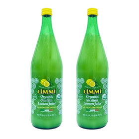 Limmi lemon juice bottle front view for fresh dressings and marinades.