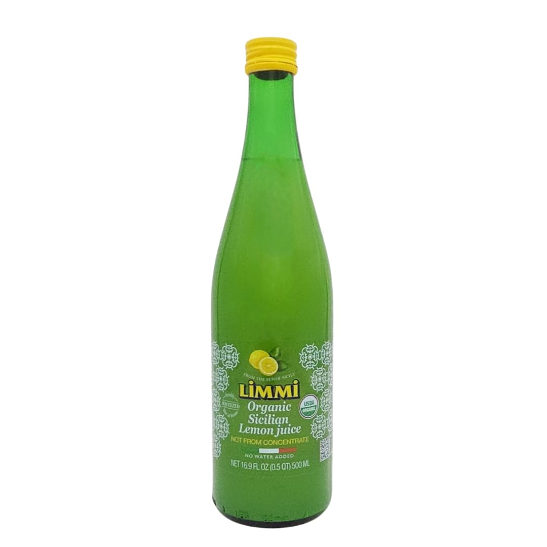 Limmi Sicilian Lemon Juice bottle on counter for easy brightness