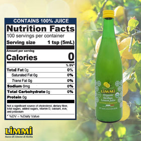 Limmi Lemon Juice being poured into a glass for beverages