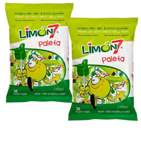 Limon 7 Paleta lollipop front packaging highlights bold lemon flavor