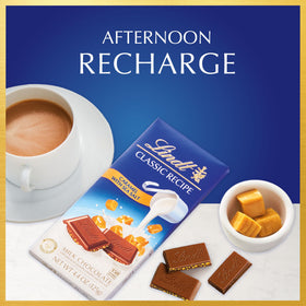 Lindt Classic Recipe caramel sea salt bar slice for sharing moments