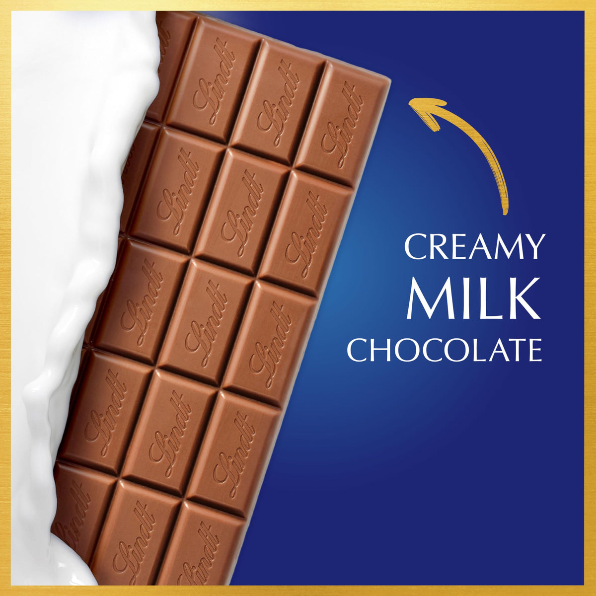 Elegant gifting packaging for Lindt Classic Recipe Crispy Milk Bar.