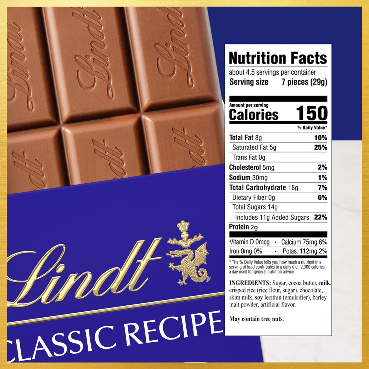 Smooth melt shot of Lindt Crispy Milk Bar.
